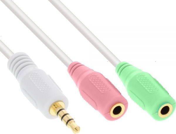 InLine 99301W, 3.5mm, Hankjønn, 2 x 3.5mm, Hunkjønn, 1 m, Hvit
