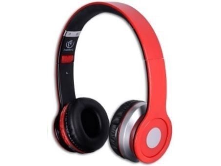 Rebeltec CRYSTAL - Hodetelefoner med mikrofon - on-ear - Bluetooth - trådløs - rød