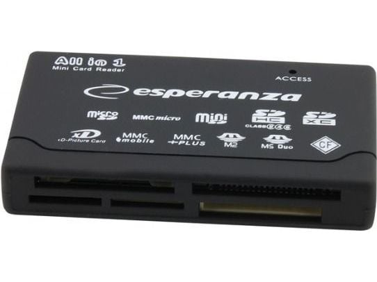 Esperanza EA119 - Kortleser - alt-i-1 (MS, miniSD, MS Duo, SDHC, microSD, MMCplus, SDXC, MMCmobile, xD, MS Micro, CF) - USB 2.0