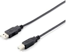 Equip 128863, 1 m, USB A, USB B, USB 2.0, Hane/hane-kontakt, Svart