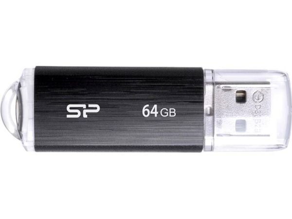 SILICON POWER Ultima U02 - USB-flashstasjon - 64 GB - USB 2.0 - svart