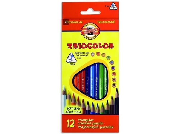 Koh I Noor fargeblyanter Triocolor 7 mm 12 farger
