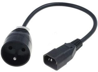 Jonex Jatkovirtakaapeli UPS 1-pistorasiaan z/u 10A H05VV-F 3 x 1 0,3m IEC C14-liittimellä (PS-PCU 171)