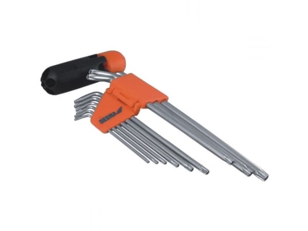 Dedra bitssett Torx typ L T10-T50 med hull 9 deler (0654)