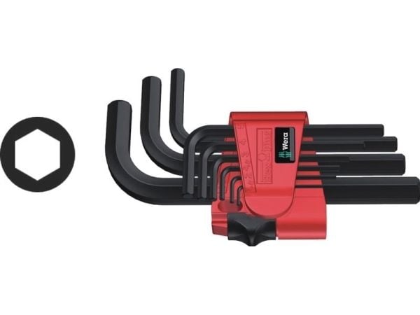 Wera 05021737001, L-formet hex-nøkkelsett, Metrisk, 7 stykker, 1.5,2,2.5,3,4,5,6,8,10 mm, 25 mm, 83 mm