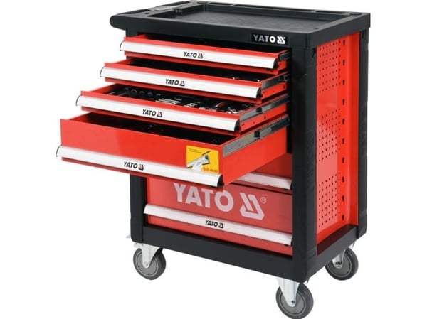 Yato YT-55307, Stål, Sort, Rød, 6 skuffer, Kulelagerbaserte teleskopskinner, 25 kg, 35 kg