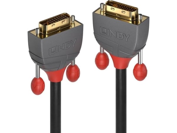 Lindy 36222, 2 m, DVI-D, DVI-D, Hanstik, Hanstik, musta