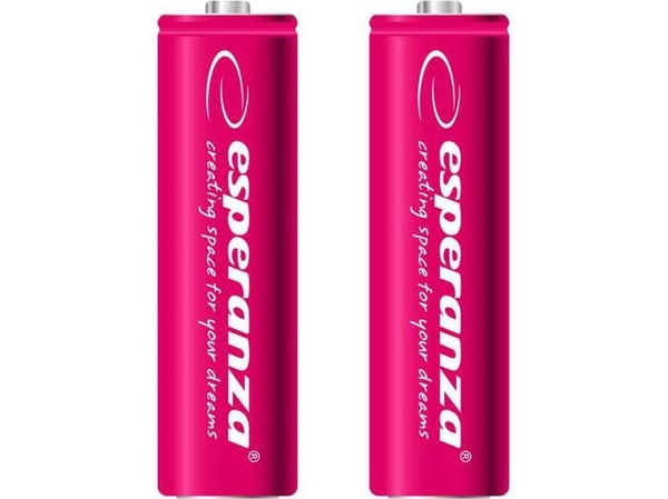 Esperanza - Batteri 2 x AA-type - NiMH - 2000 mAh - rød