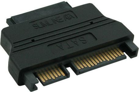 InLine 29611, SATA female 22-pin (7+15), Slimline SATA, Sort