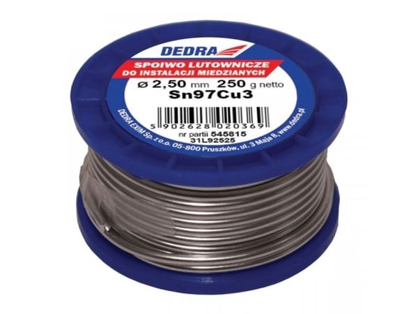 Dedra Juotosside 2,5mm Sn97Cu3 250g - 31L92525