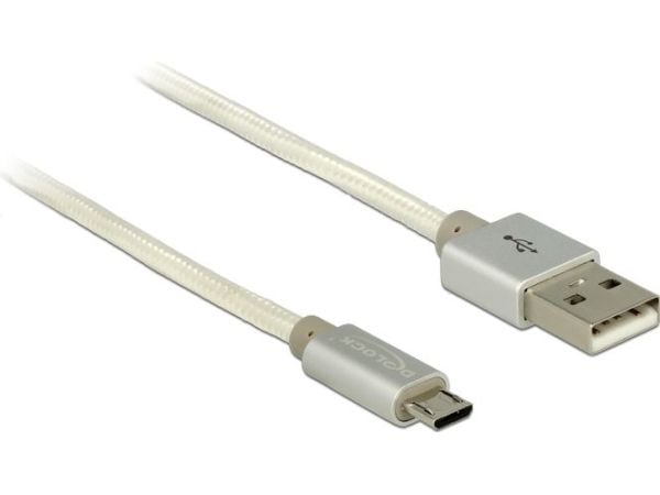 Delock - USB-kabel - Micro-USB type B (hann) til USB (hann) - USB 2.0 - 1 m - hvit