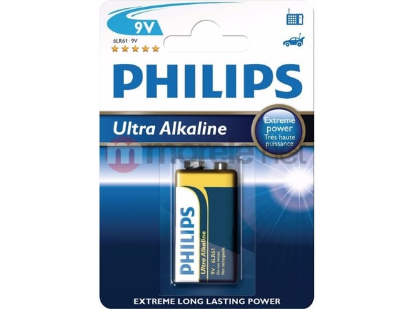 Philips ExtremeLife+ 6LR61E1B - Batteri 9V - Alkalisk