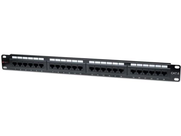 Techly 24 x RJ45 Cat.6, IEEE 802.3, IEEE 802.3ab, IEEE 802.3u, 10/100/1000Base-T(X), Raskt Ethernet, Gigabit Ethernet, 1000 Mbit/s, RJ-45, Gull