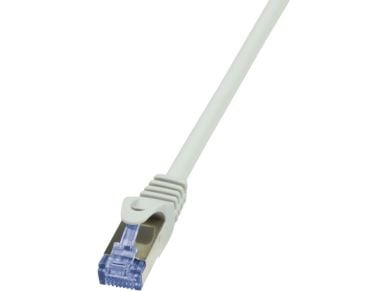 LogiLink PrimeLine - Koblingskabel - RJ-45 (hann) til RJ-45 (hann) - SFTP, PiMF - CAT 6a - halogenfri, formstøpt, uten hindringer - grå