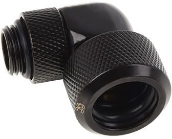 Alphacool Eiszapfen 16 mm HardTube compression fitting 90° rotatable G1/4 - Vinkelarmatur for væskekjølesystemskompresjon - mørkesvart