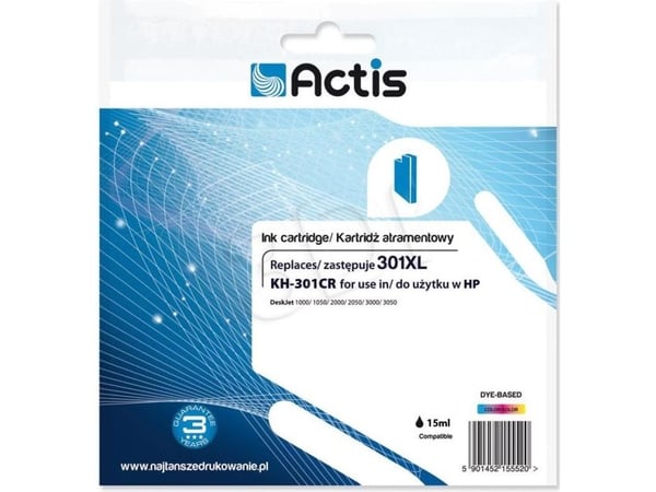 Actis KH-301CR, Perusvärintuotto, Väripohjainen muste, 18 ml, 1 kpl, Kertapakkaus