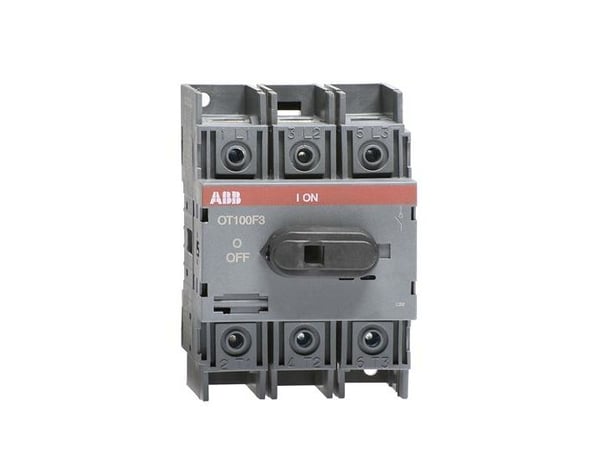 ABB Etukäyttöinen kuorman katkaisukytkin 100A 3-napainen pohjaan tai DIN-kiskoon asennettavaksi
