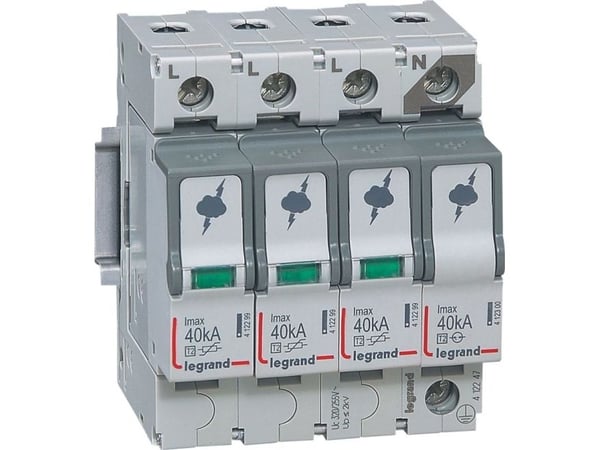 Legrand 412247 - Surge arrestor C 3P + N - SPD - T2 - Imax 40 kA/pole - 3P+N - neutral on right-hand side