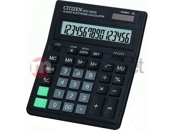 CITIZEN CALCULATOR SDC-664S OFFICE 16-DIGIT 199X153MM BLACK