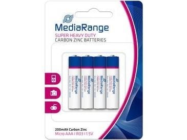 MediaRange - 4 x AAA / LR03-batterier - Kul-sink - 200 mAh