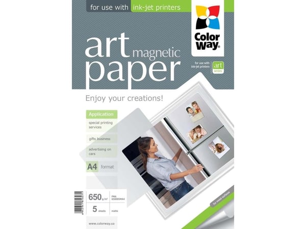 ColorWay ART matt magnetiskt fotopapper, 5 ark, A4, vitt, 650 g/m²