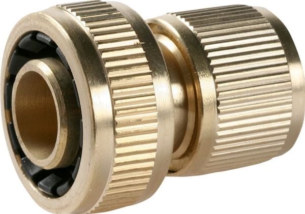 Greenmill hurtigkobling i messing 3/4" med stoppefunksjon (GB1030C)
