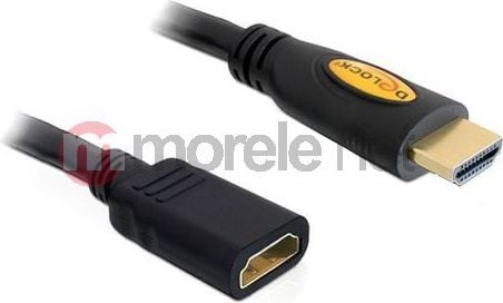 Delock High Speed HDMI with Ethernet - HDMI-forlengelseskabel med Ethernet - HDMI hann til HDMI hunn - 2 m - svart