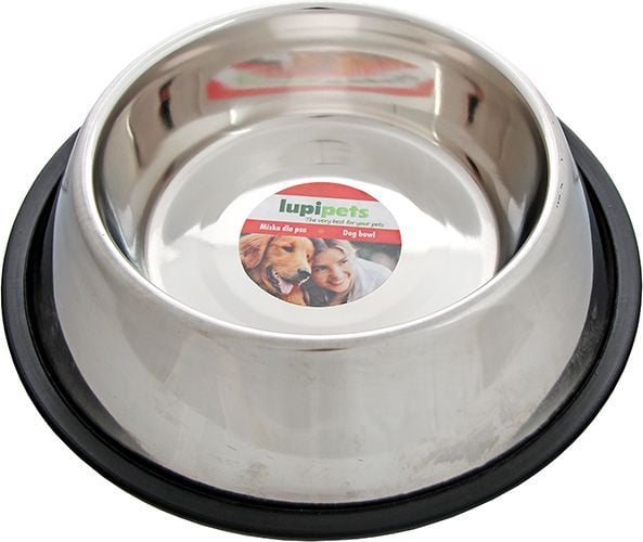 LUPI PETS metallskål med gummi 1,8 L