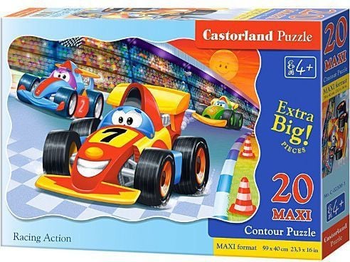 Castorland C-02306 Premium Racing Action Contour Maxi puslespill, 20 brikker, flerfarget