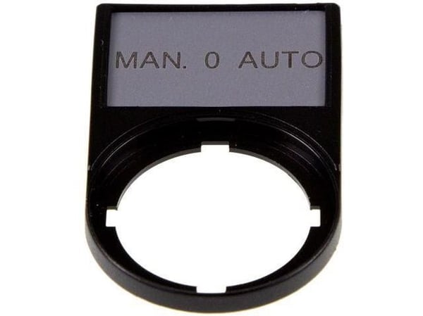 Eaton merkeskilt MAN-0-AUTO 50 x 30mm sort 22mm rektangulær M22S-ST-GB12 (216501)