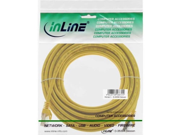 InLine 4043718086399, 50 m, Cat5e, SF/UTP (S-FTP), RJ-45, RJ-45, Gult