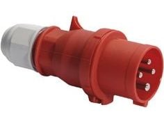 BALS CEE -pistokeH6 400V AC 16A 4 napainen, punainenMultigrip-kaapelin kevennys, Quick Connect®IP44 polyamidi