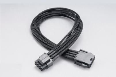 Akasa Flexa P8, 0,4 m, 8-pin(4+4) EPS12V, Hankjønn, Hunkjønn, Sort