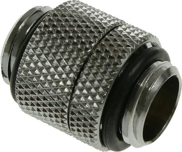 Bitspower-adapter rak G1/4 tum hane till G1/4 tum hane - vridbar, silverglänsande