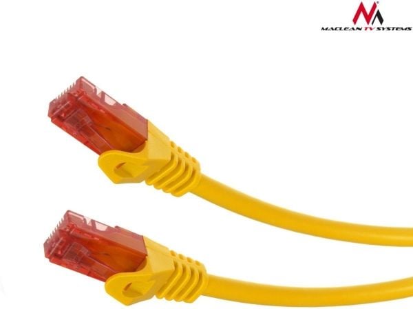 Maclean MCTV-300 Y - Koblingskabel - RJ-45 (hann) til RJ-45 (hann) - UTP - CAT 6 - innendørs, formstøpt, utendørs, uten hindringer - gul