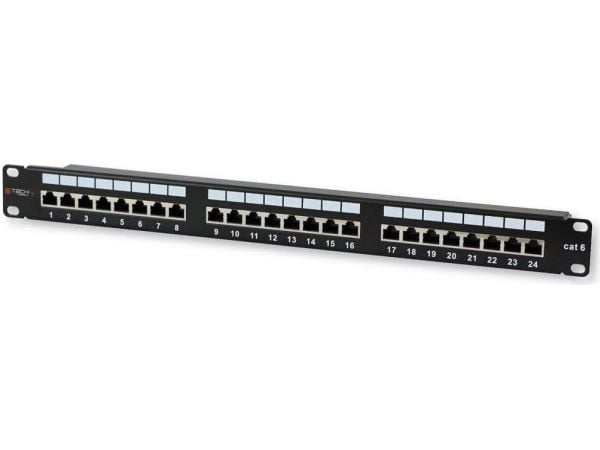 Techly 24 x RJ45 Cat.6, IEEE 802.3, IEEE 802.3ab, IEEE 802.3u, 10/100/1000Base-T(X), Raskt Ethernet, Gigabit Ethernet, 1000 Mbit/s, RJ-45, Gull