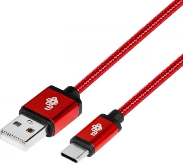 USB till USB-C-kabel 1,5 m rubinröd