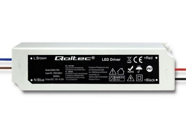 Qoltec - LED driver - 75 Watt - 6.25 A