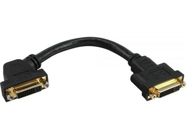 InLine 17301G, 0,2 m, DVI-I, DVI-I, musta, kultainen, naarasliitin/naarasliitin