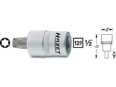 HAZET 992-T45, 1 stykker, 25,4 / 2 mm (1 / 2"), Stål, 55 mm, 67 g