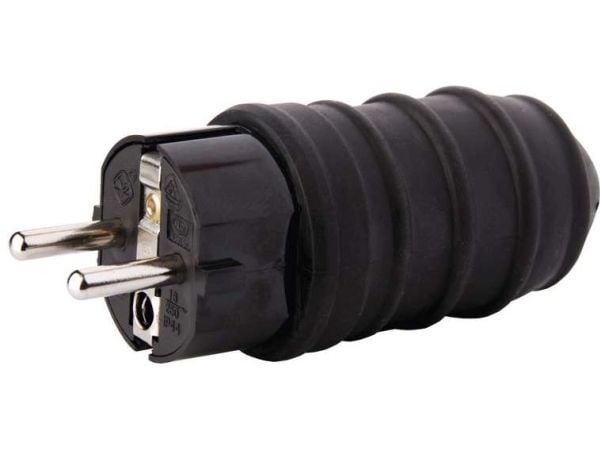 Emos Rubber plug 10/16A 250V 2P + With IP44 black (P0050)