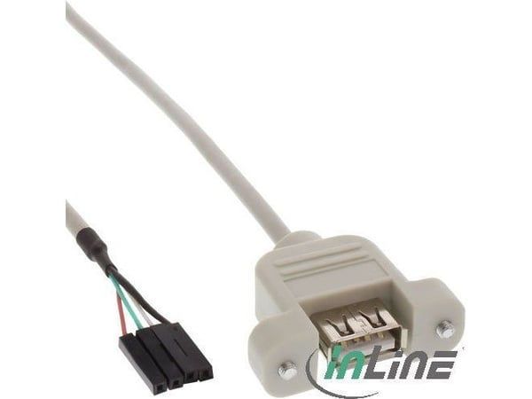 InLine 4043718132942, 0,4 m, USB A, USB 2.0, 0,48 Gbit/s, Valkoinen