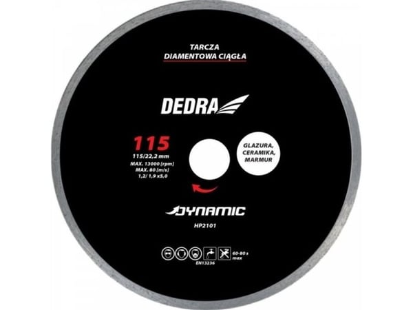 Dedra kontinuerlig diamantblad kutt 230 mm 22,2 mm (HP2106)