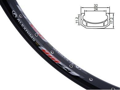 Alexrims Extreme DM24 felg CNC sidekappet 24"x48 svart (ALX-DM24484)