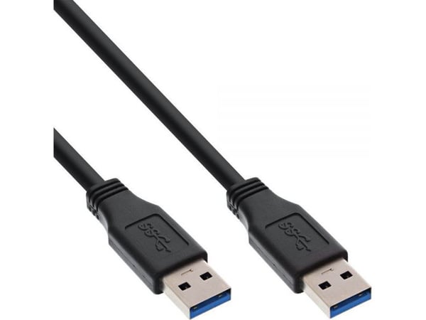 InLine 4043718233991, 5 m, USB A, USB A, USB 3.2 Gen 1 (3.1 Gen 1), Hankjønn/hankjønn, Svart