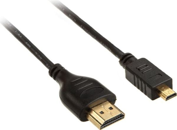 InLine Super Slim High Speed HDMI-kabel med Ethernet - Video/lyd/nettverkskabel - HDMI - HDMI, 19-pinners (M) - 19-pinners Micro-HDMI (M) - 1,5 m -...