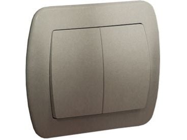 Kontakt-Simon AW5/29, Plast, Satinstål, IP20, 250 V, 10 A, 90 mm