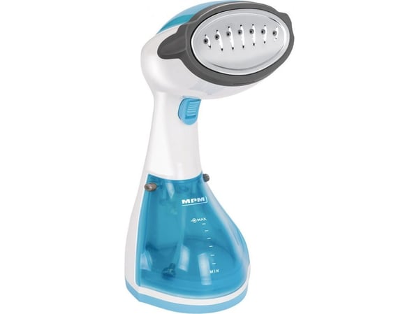 MPM MZP-01, Dampstrykejern, Rustfri stålsåle, 36 g/min, Blå, Satin stål, Transparent, Hvit, 36 g/min, 0,25 L