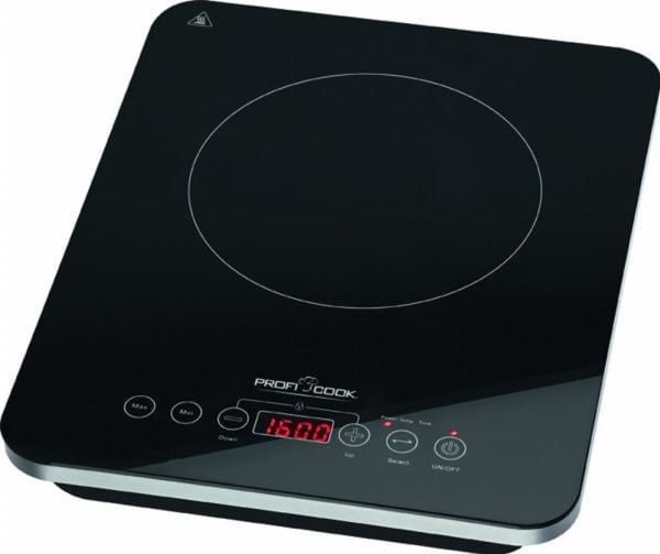 ProfiCook PC-EKI 1062 - Elektrisk varmeplate - 2 kW - rustfritt stål / svart