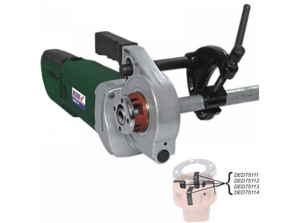 DEDRA DED7511 - Terraja eléctrica para tubos, 1/2,1,1 1/4,3/4", Sort, Grønn, Metallisk, 25 RPM, 1800 W, 7 kg